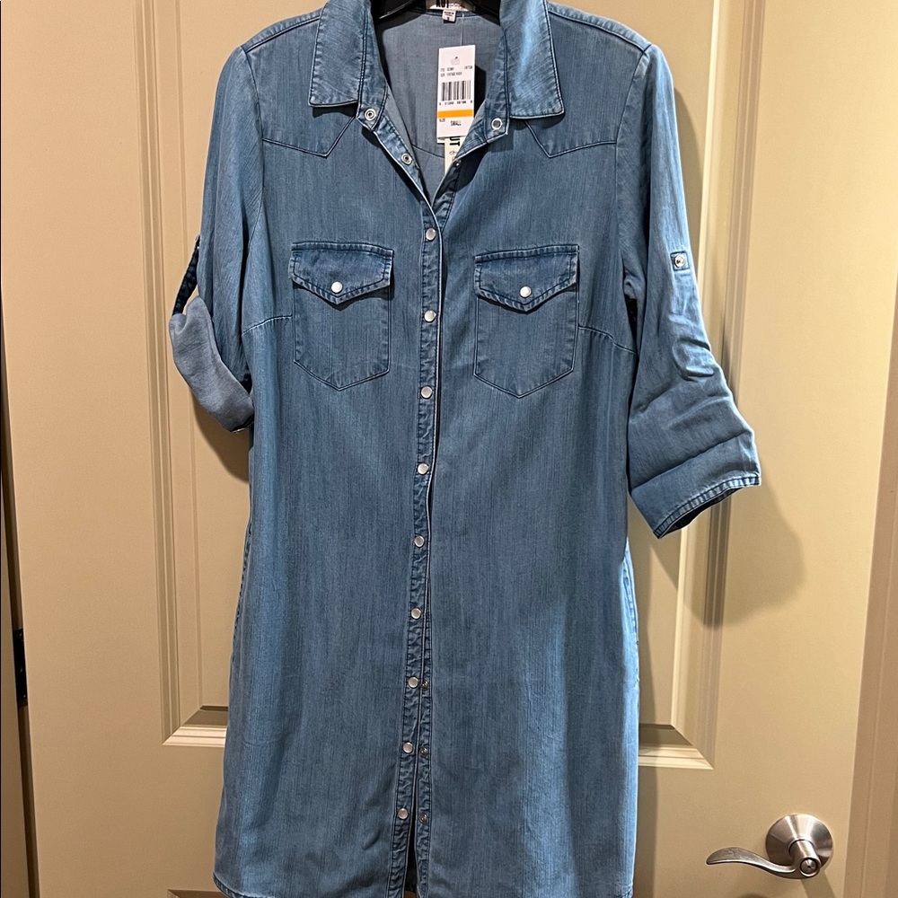 Kut from the Kloth Blue Denim Midi Dress